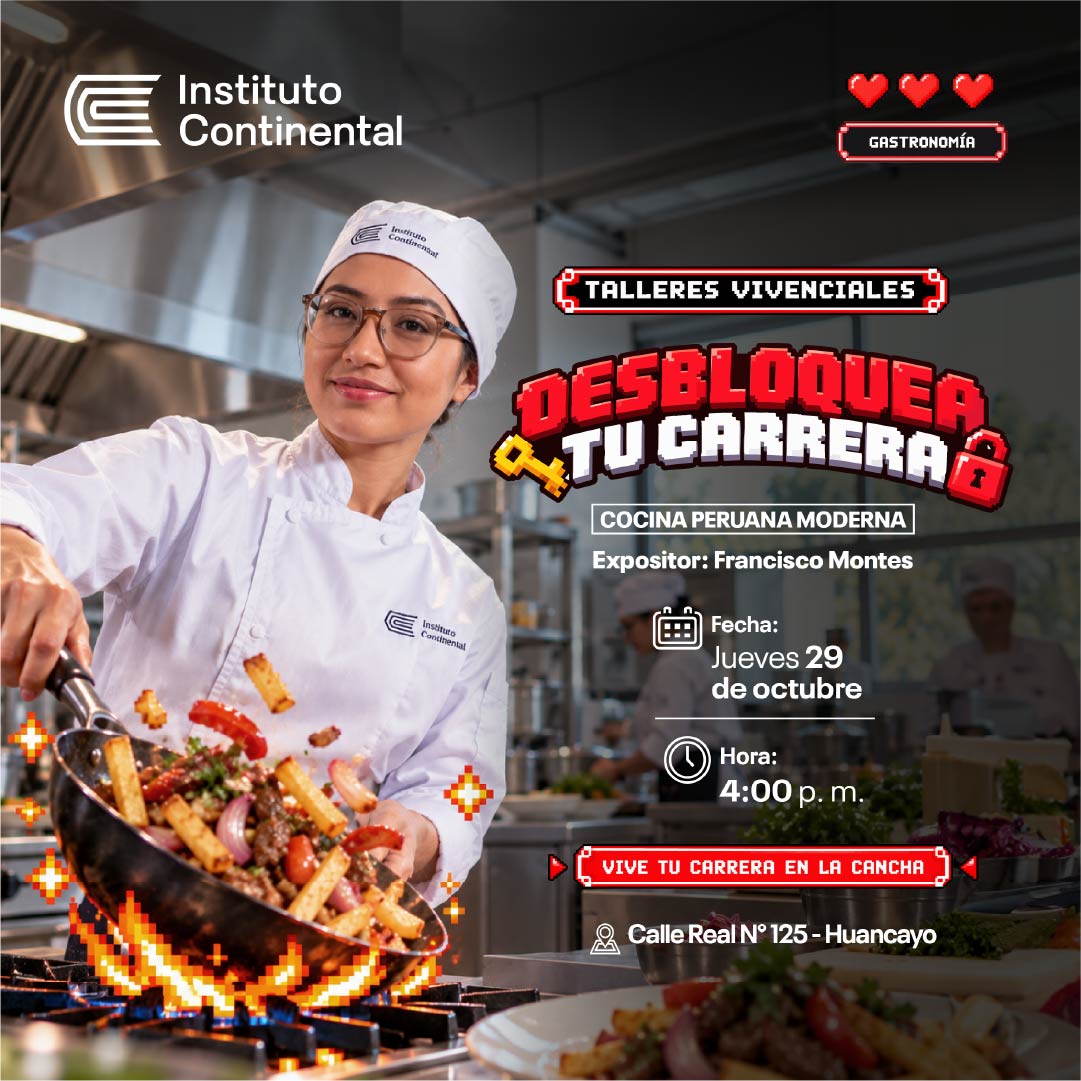 Taller de Gastronomía: Cocina peruana moderna — Francisco Montes, 4:00 a 6:00 p.m.