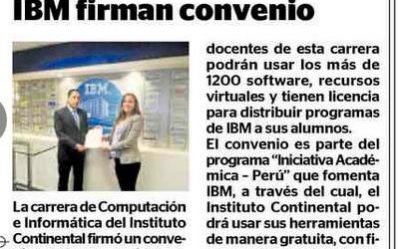 Instituto Continental e IBM firman convenio