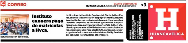 Instituto exonera pago de matrículas a Hvca.