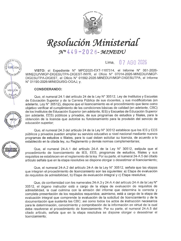 Resolución MINEDU